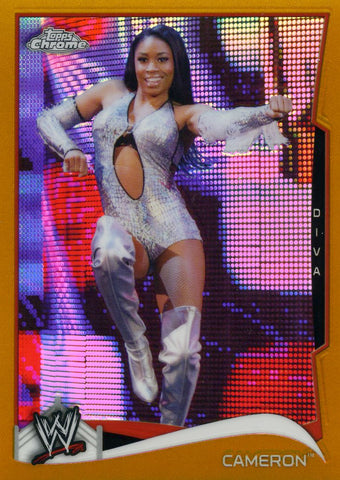 2014 Topps WWE Chrome Gold Refractor Cameron #22/50