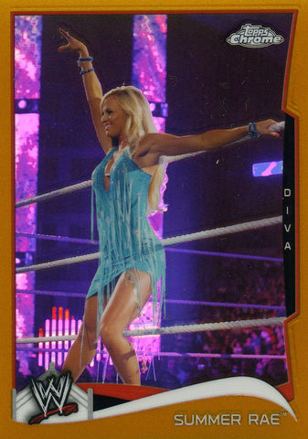 2014 Topps WWE Chrome Gold Refractor Summer Rae #12/50