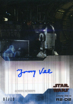 Topps On Demand Star Wars The Last Jedi Jimmy Vee as R2-D2 Authentic Autograph #07/10
