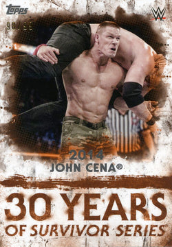 2018 Topps WWE Undisputed Orange 2014 John Cena 30 Years of Survivor Series #98/99