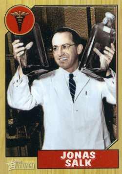 2009 HERITAGE HEROES CHROME REFRACTOR JONAS SALK #'d 24/76