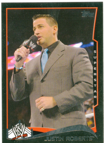 2014 Topps WWE Justin Roberts Black Parallel Card #27