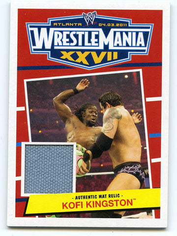 2012 TOPPS WWE HERITAGE WRESTLEMANIA XXVII KOFI KINGSTON MAT RELIC