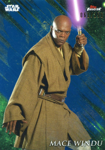 2018 Topps Finest Star Wars Blue Refractor Mace Windu