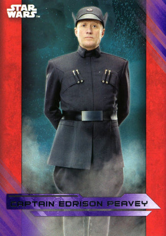 2017 TOPPS STAR WARS THE LAST JEDI PURPLE BASE CAPTAIN EDRISON PEAVEY #52