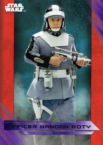 2017 TOPPS STAR WARS THE LAST JEDI PURPLE BASE OFFICER NANDAN ROTY #39