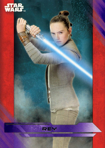 2017 TOPPS STAR WARS THE LAST JEDI PURPLE BASE REY #1