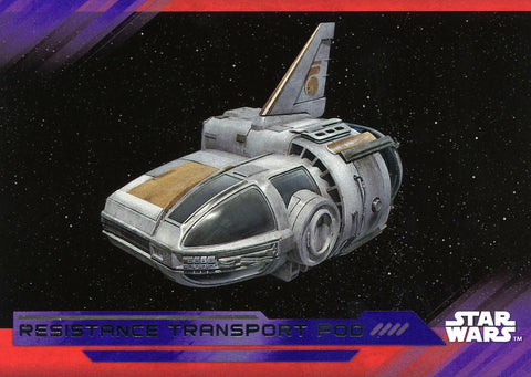 2017 TOPPS STAR WARS THE LAST JEDI PURPLE BASE RESISTANCE TRANSPORT POD #84