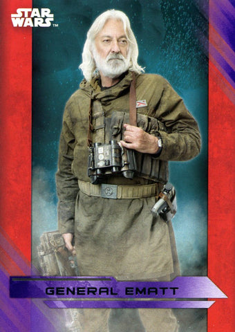 2017 TOPPS STAR WARS THE LAST JEDI PURPLE BASE GENERAL EMATT #31