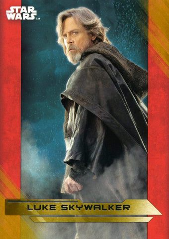 2017 TOPPS STAR WARS THE LAST JEDI GOLD BASE LUKE SKYWALKER #14/25