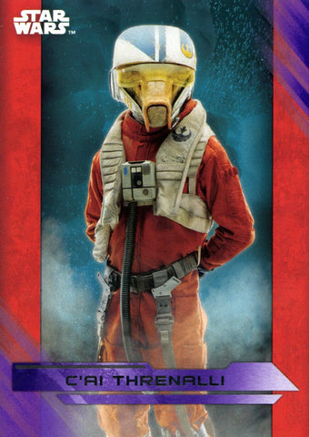 2017 TOPPS STAR WARS THE LAST JEDI PURPLE BASE C'AI THRENALLI #20