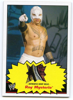2012 TOPPS WWE HERITAGE REY MYSTERIO JR AUTHENTIC MULTI-COLOR RELIC CARD