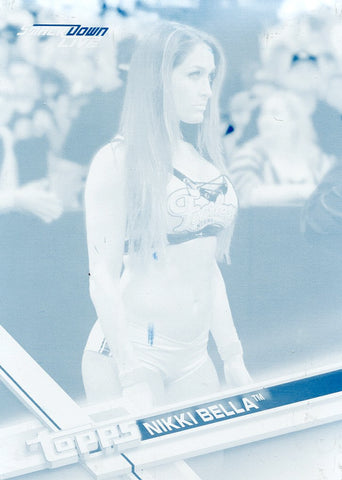 2017 Topps WWE Then Now Forever Cyan Printing Plate Nikki Bella #156