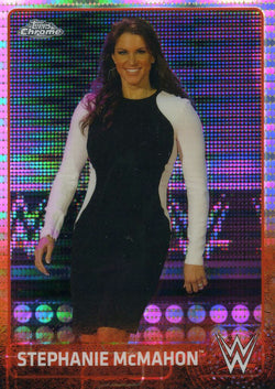 2015 Topps WWE Chrome Pulsar Refractor Stephanie McMahon #38/75