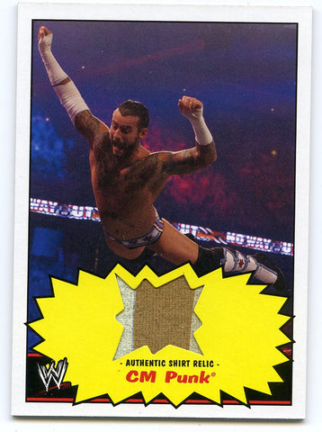 2012 TOPPS WWE HERITAGE CM PUNK AUTHENTIC MULTI-COLOR RELIC CARD