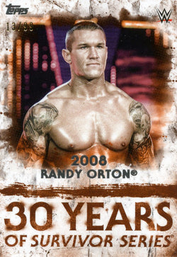 2018 Topps WWE Undisputed Orange 2008 Randy Orton 30 Years of Survivor Series #13/99
