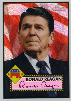 2009 HERITAGE HEROES CHROME REFRACTOR RONALD REAGAN #'d 10/76