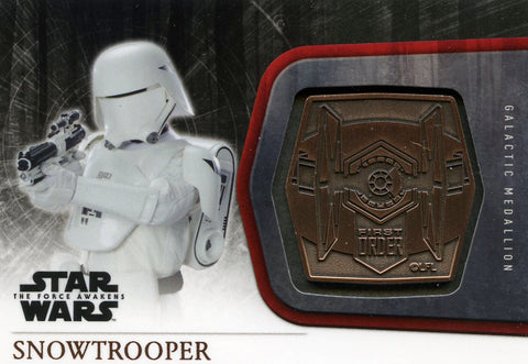 2015 Topps Star Wars: The Force Awakens Snowtrooper Galactic Medallion M-47