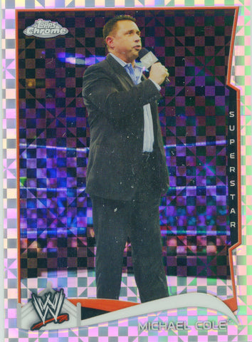 2014 Topps Chrome WWE Michael Cole Xfractor Parallel Card #32