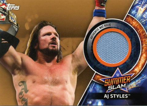 2018 Topps WWE AJ Styles Authentic Mat Relic #015/199