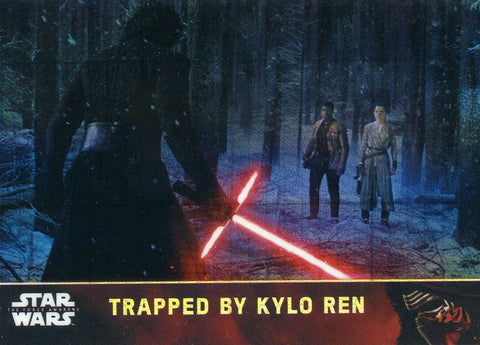 2016 TOPPS STAR WARS THE FORCE AWAKENS CHROME REFRACTOR TRAPPED BY KYLO REN #61/99