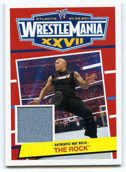 2012 TOPPS WWE HERITAGE WRESTLEMANIA XXVII THE ROCK MAT RELIC