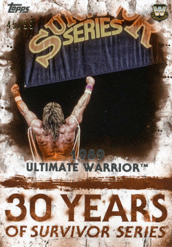 2018 Topps WWE Undisputed Orange 1989 Ultimate Warrior 30 Years of Survivor Series #45/99
