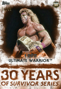 2018 Topps WWE Undisputed Orange 1990 Ultimate Warrior 30 Years of Survivor Series #21/99