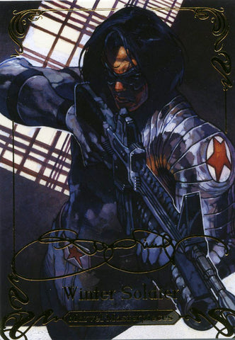 2018 Upper Deck Marvel Masterpieces Base Set - Gold Foil Signature Series #30 Winter Soldier