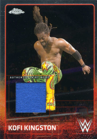 2015 Topps Chrome WWE Kofi Kingston Authentic Shirt Relic