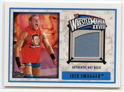 2012 Topps WWE Jack Swagger Wrestlemania XXVIII Authentic Mat Relic