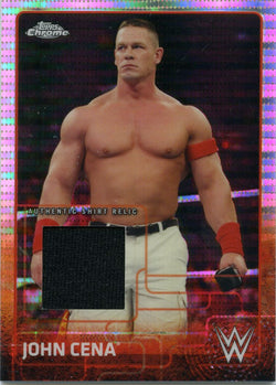 2014 Topps Chrome WWE John Cena Authentic Shirt Relic Pulsar Refractor #01/75