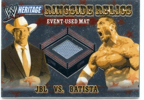2005 Topps Chrome WWE JBL Vs. Batista Ringside Relics Event-Used Mat