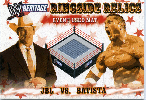 2005 Topps WWE JBL Vs. Batista Ringside Relics Event-Used Mat