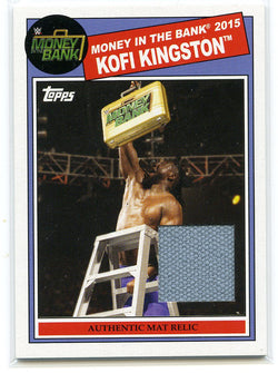 2015 Topps WWE Money In the Bank 2015 Kofi Kingston Authentic Mat Relic