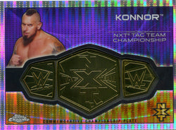 2015 Topps WWE Chrome Konnor NXT Tag Team Championship Commemorative Plate Pulsar Refractor #54/75