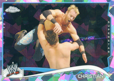 2014 Topps Chrome WWE Christian Atomic Refractor Parallel Card #61