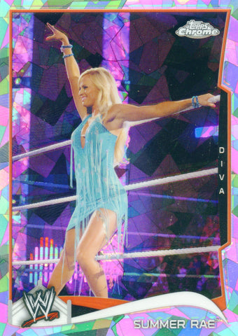 2014 Topps Chrome WWE Summer Rae Atomic Refractor Parallel Card #48