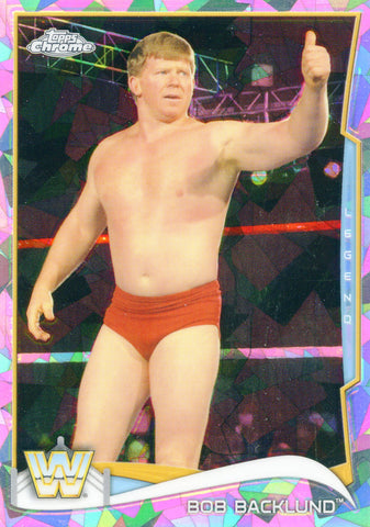 2014 Topps Chrome WWE Bob Backlund Atomic Refractor Parallel Card #98