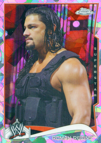 2014 Topps Chrome WWE Roman Reigns Atomic Refractor Parallel Card #42