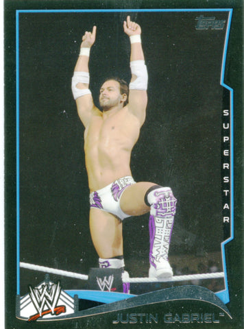 2014 Topps WWE Justin Gabriel Black Parallel Card #77