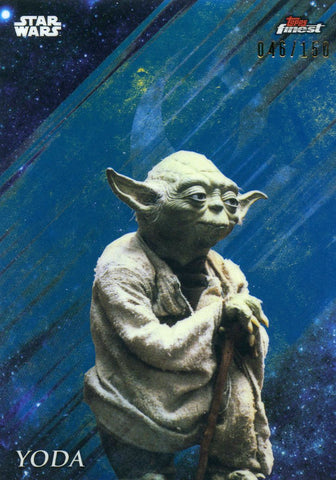 2018 Topps Finest Star Wars Blue Refractor Yoda