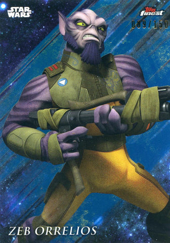 2018 Topps Finest Star Wars Blue Refractor Zeb Orrelios