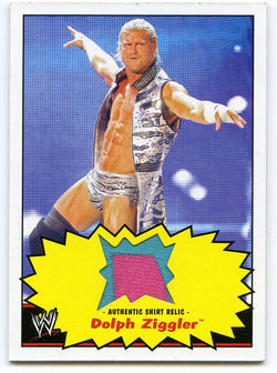 2012 TOPPS WWE HERITAGE DOLPH ZIGGLER AUTHENTIC MULTI-COLOR RELIC CARD